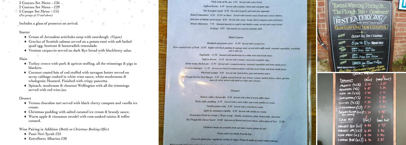 The Plough Inn Menu