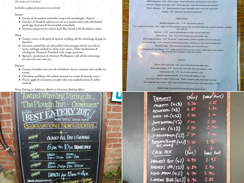 The Plough Inn Menu