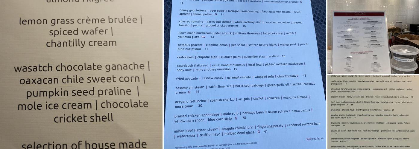 Cucina Menu