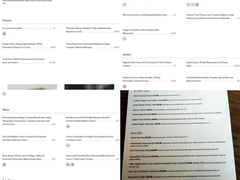 White Hart Netherfield Menu