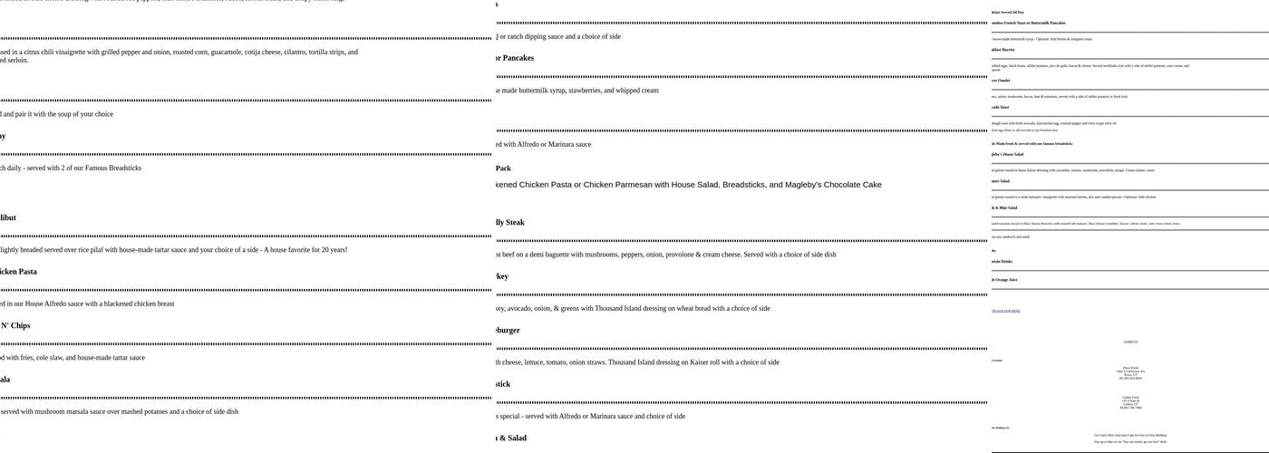 Magleby's Fresh Menu