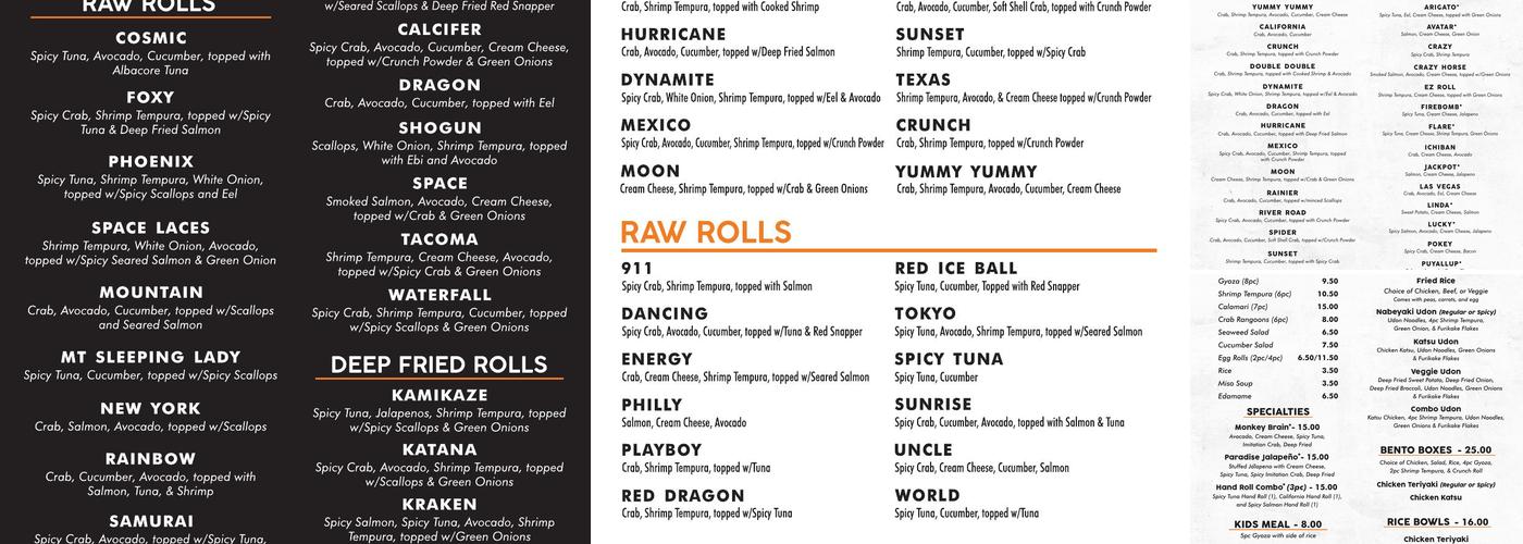 Sushi Paradise Menu