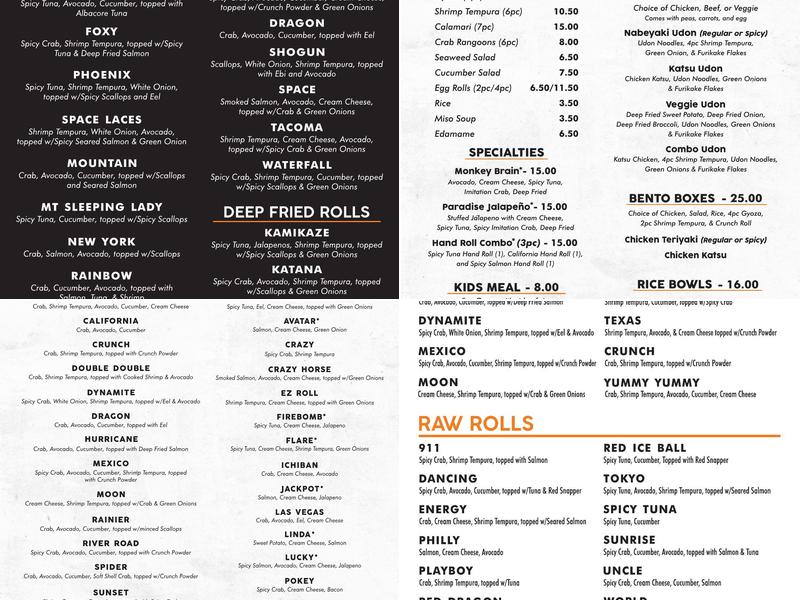 Sushi Paradise Menu