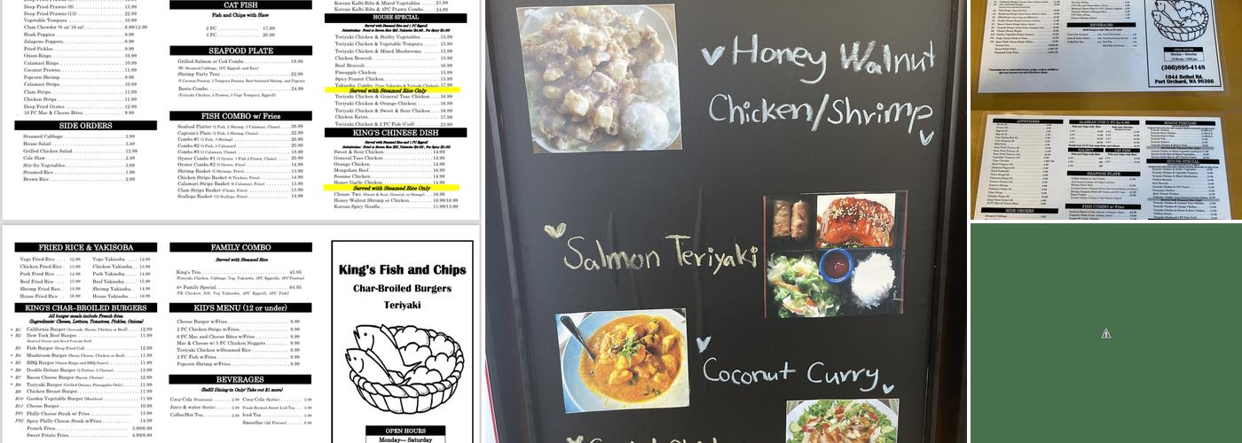 King's Fish & Chips Menu
