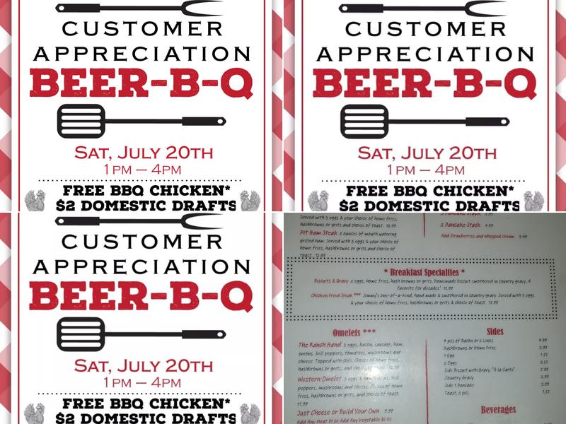 Jimmy D's Hwy 3 Roadhouse Menu