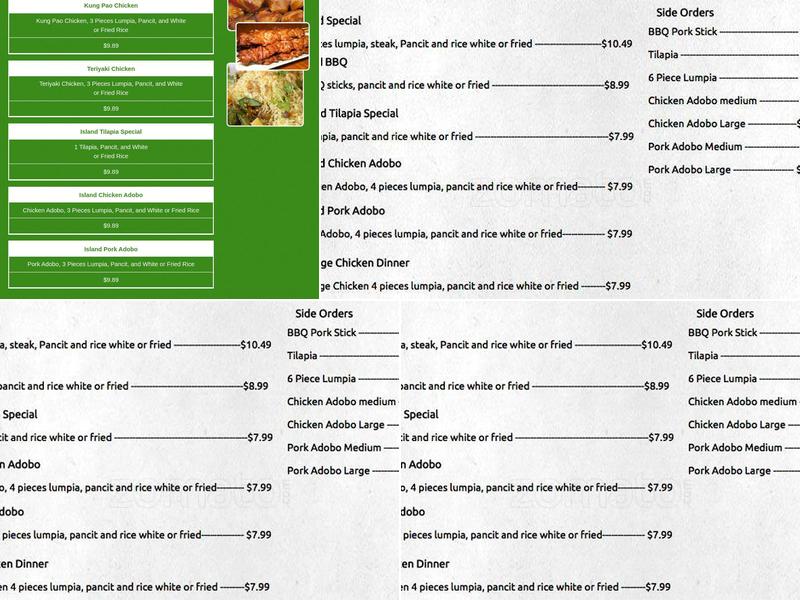 Island Cuisine, Inc. Menu