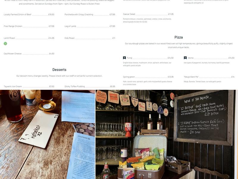 The Hopbine Inn Menu