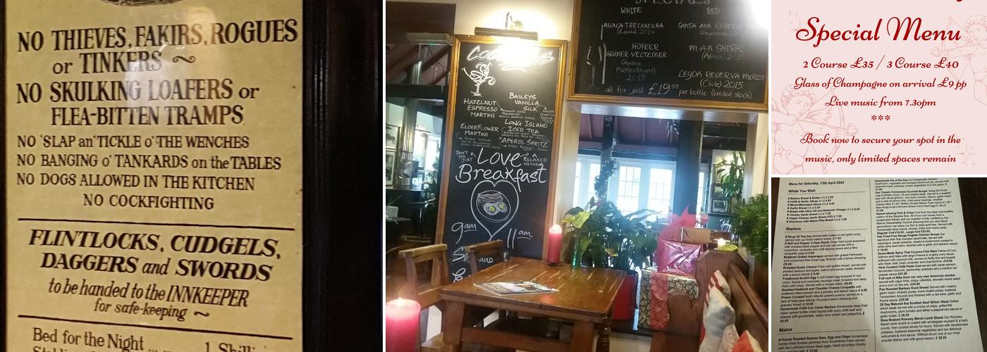 The Cricketers Inn Menu