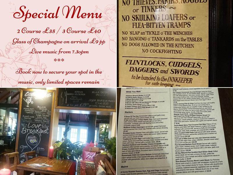 The Cricketers Inn Menu