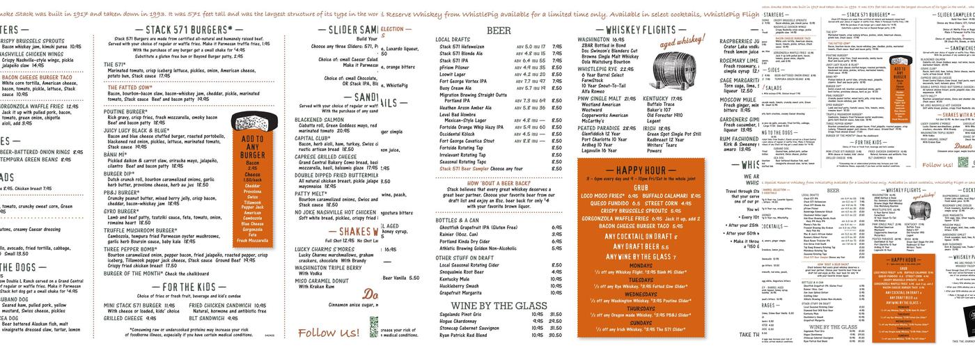 Stack 571 Burger & Whiskey Bar - Bothell Menu