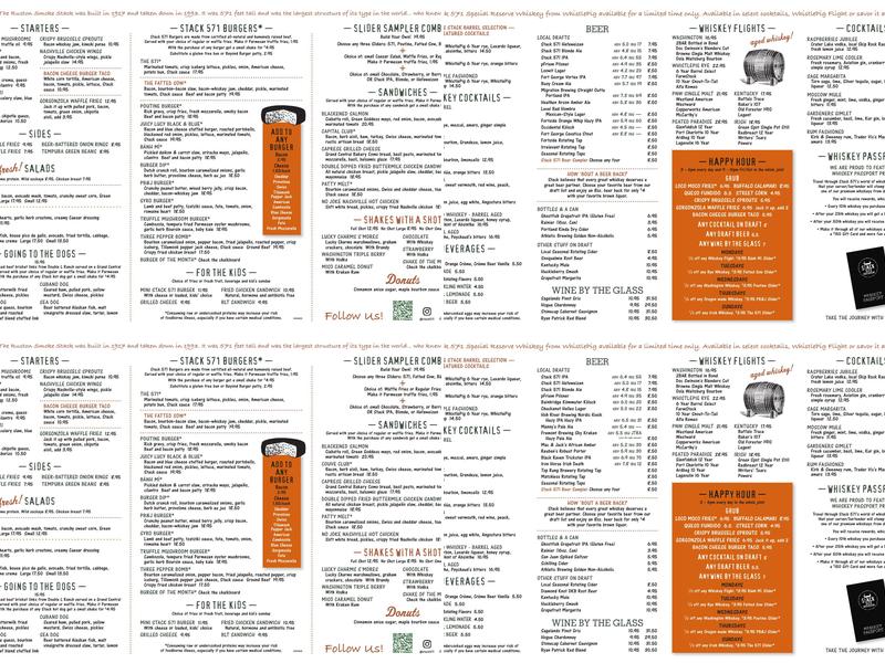 Stack 571 Burger & Whiskey Bar - Bothell Menu