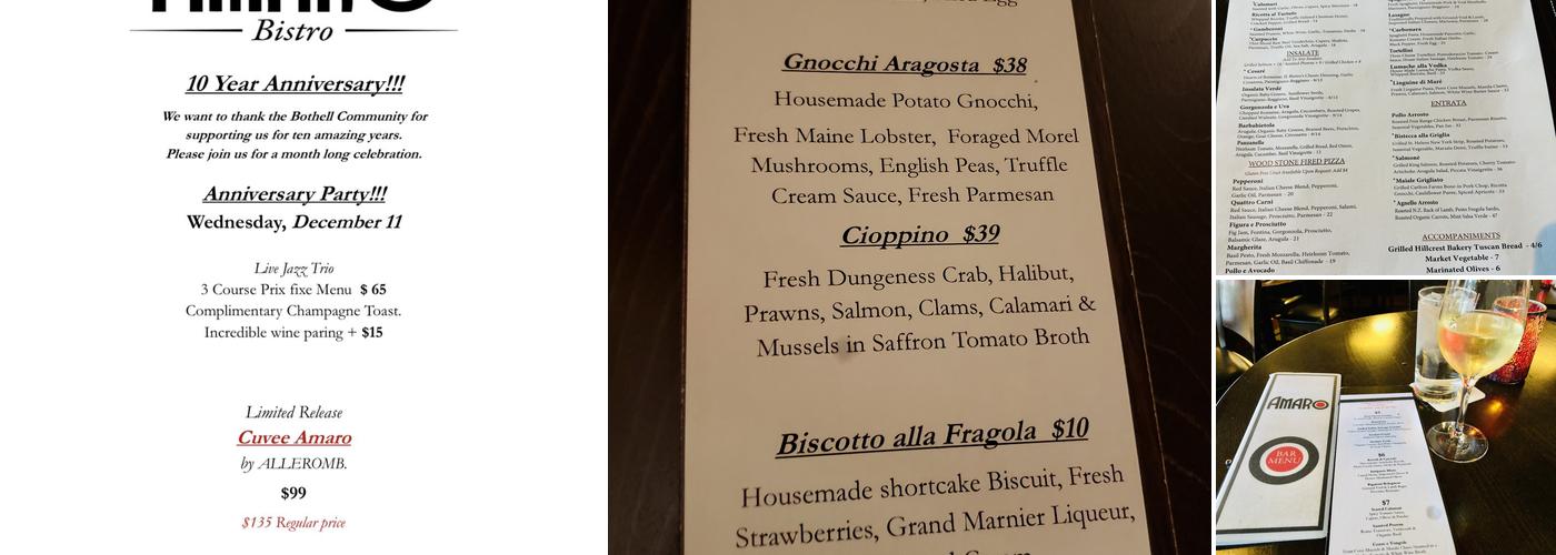 Amaro Bistro Menu