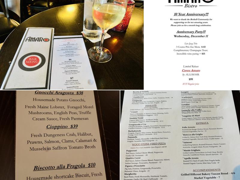 Amaro Bistro Menu