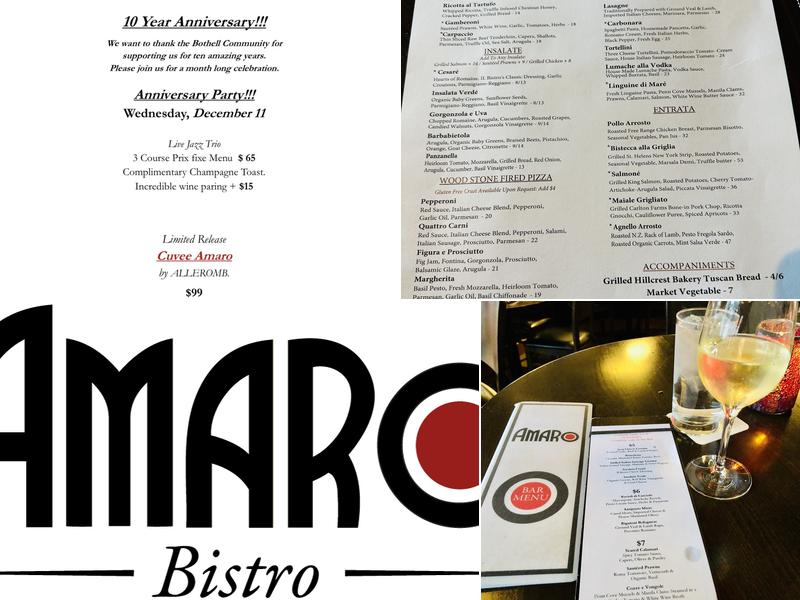 Amaro Bistro Menu