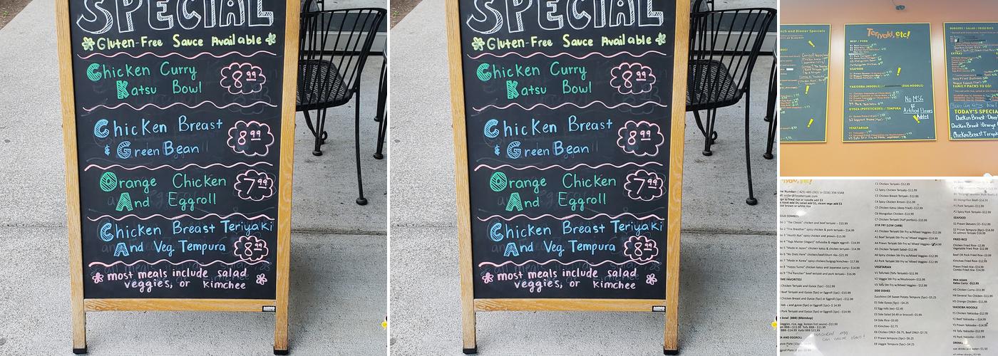 Teriyaki,etc! Menu
