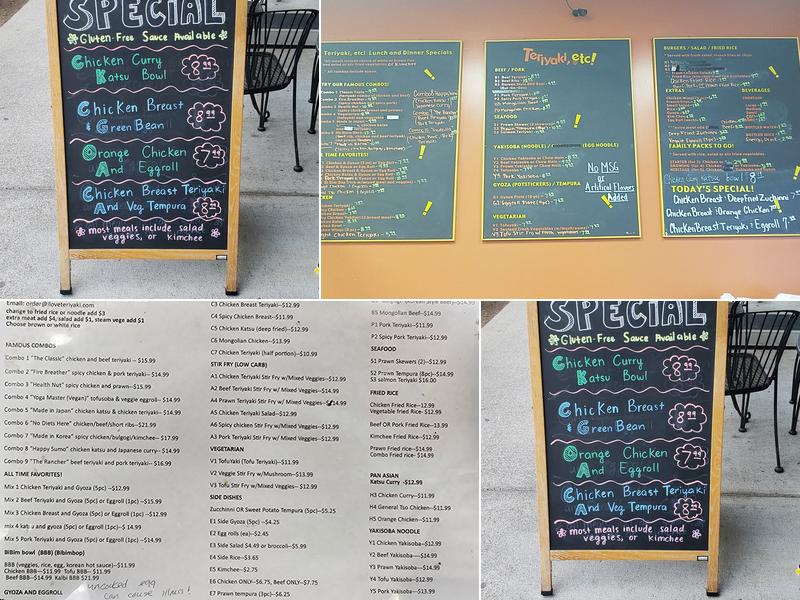 Teriyaki,etc! Menu