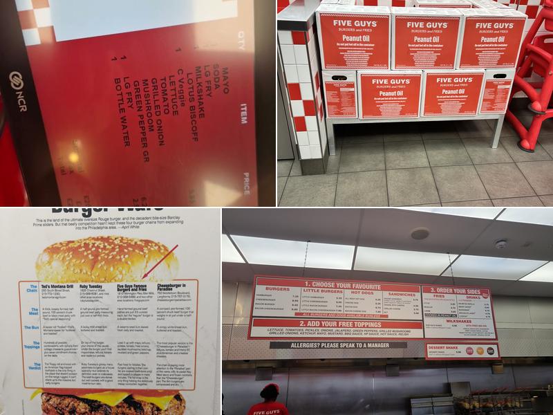 Five Guys Piccadilly Circus Menu