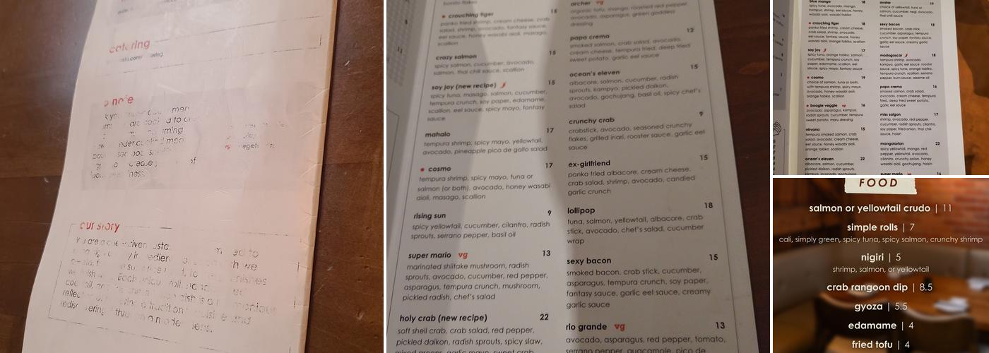 Maru Sushi & Grill Menu