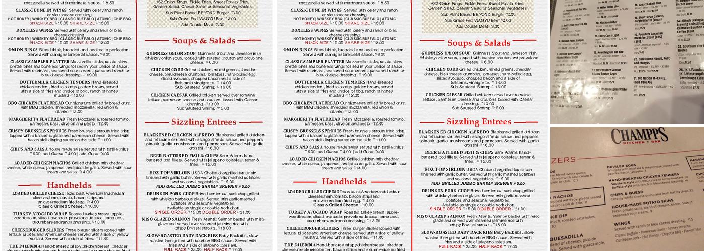 Champps - Lansing, MI Menu