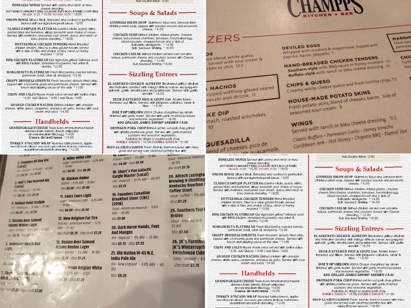 Champps - Lansing, MI Menu