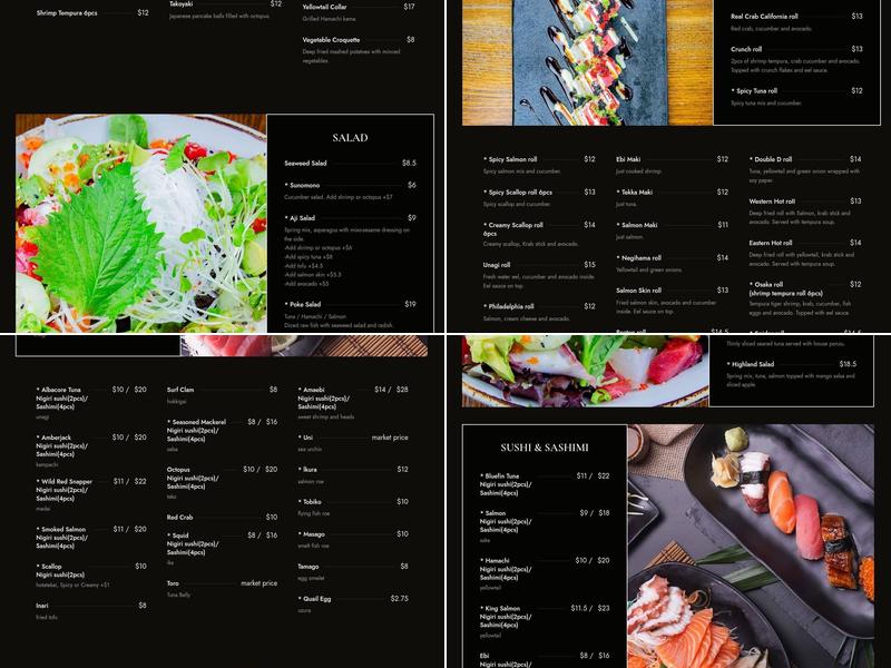 AJI Sushi & Grill Issaquah Menu