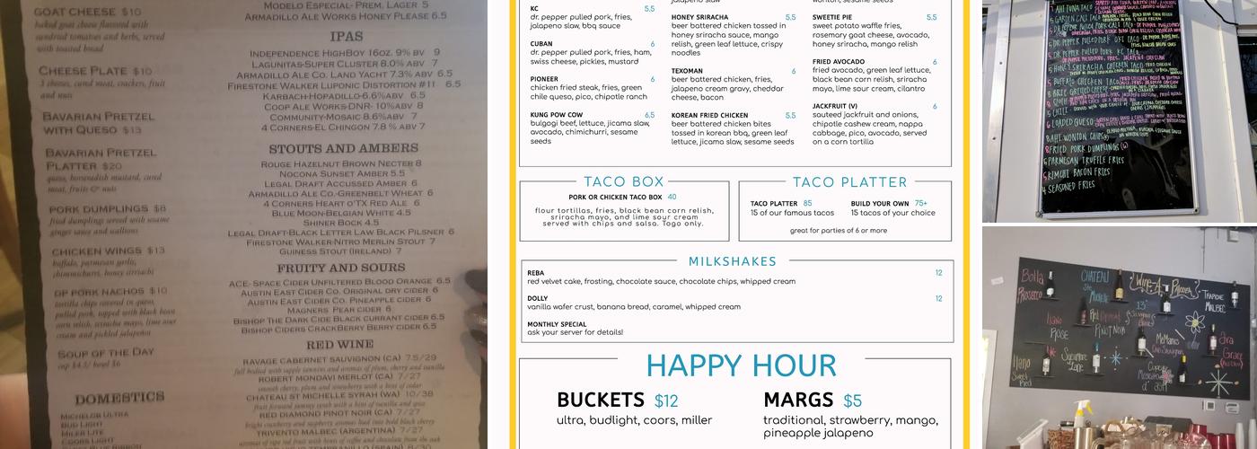 Taco Darlin Menu