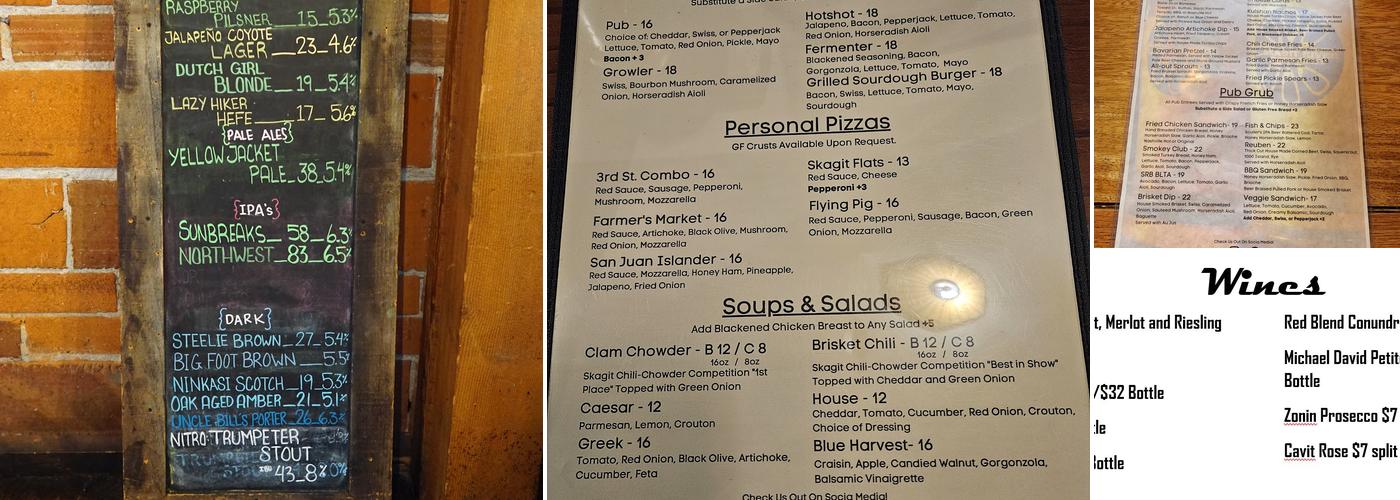 Skagit River Brewery Menu