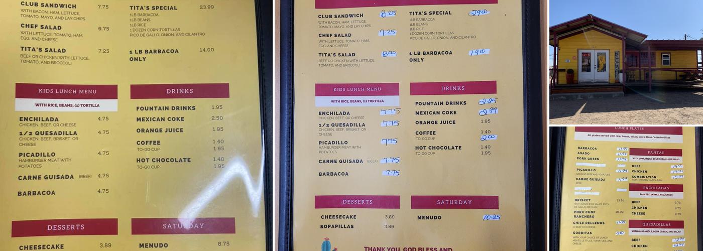 Tita’s Kitchen Menu