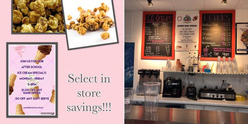 Alpine Chocolat Haus Menu