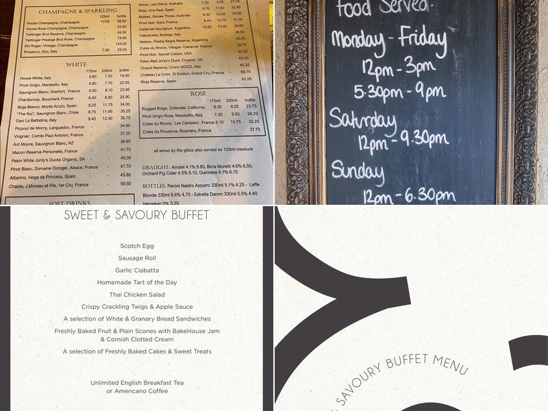 The Fox and Goose Menu