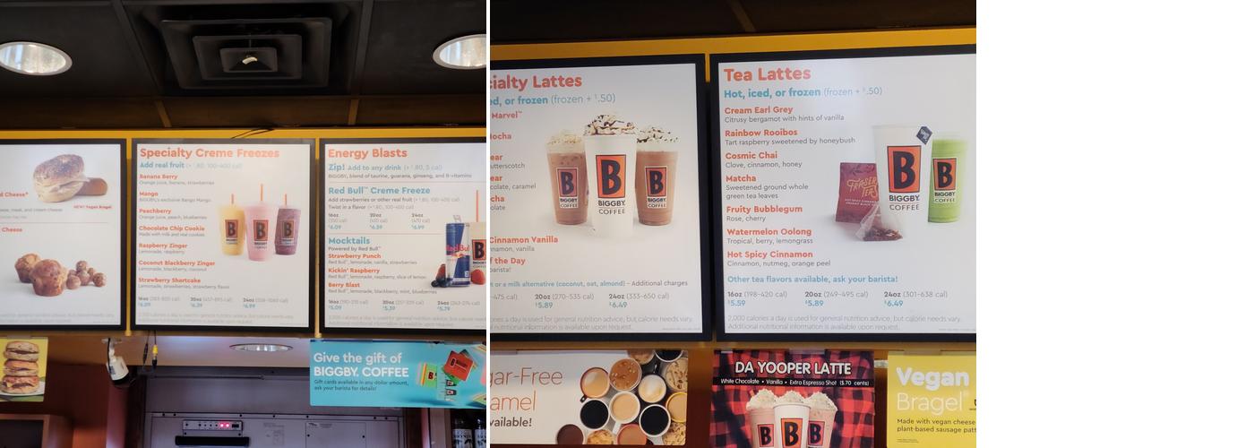 BIGGBY COFFEE Menu