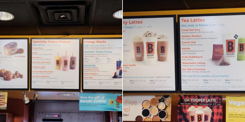 BIGGBY COFFEE Menu