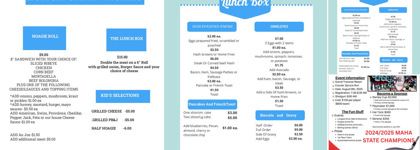 Lunch Box Menu