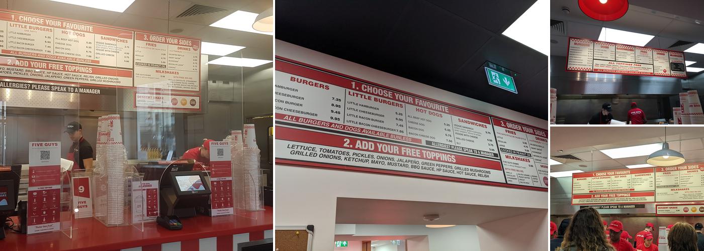 Five Guys Covent Garden Menu