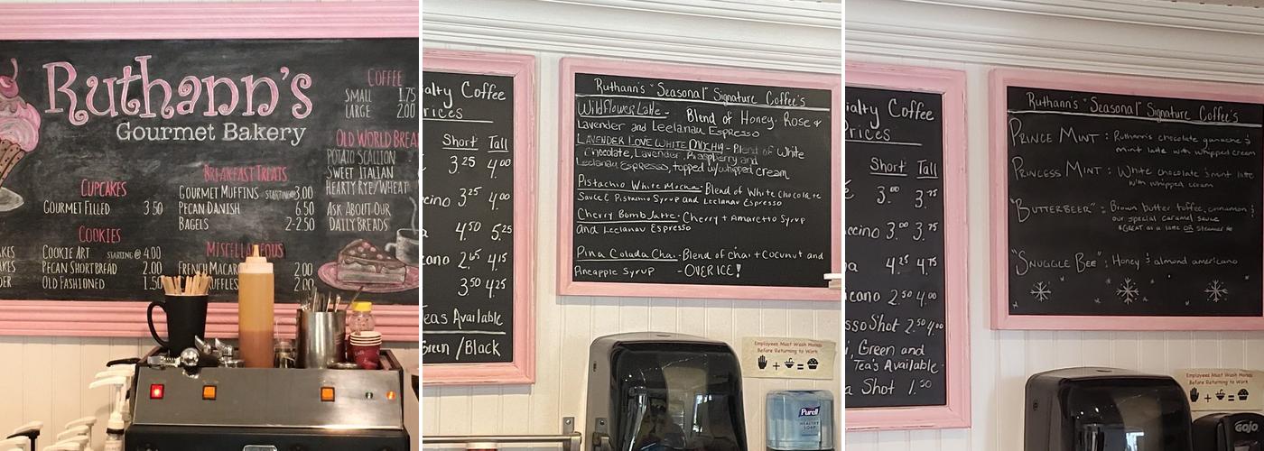 Ruthann's Gourmet Bakery & Coffeehouse Menu
