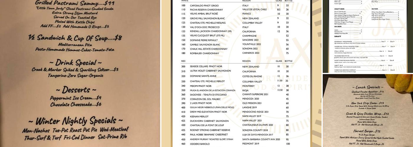JAX Northside Food & Spirits Menu