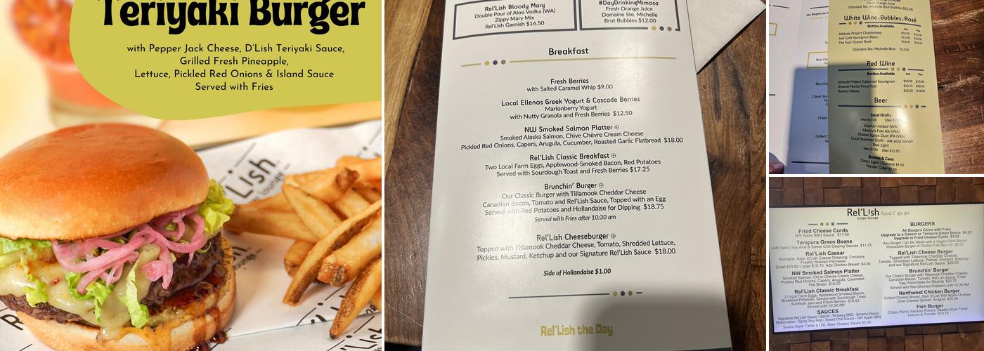 Rel'Lish Burger Lounge Menu