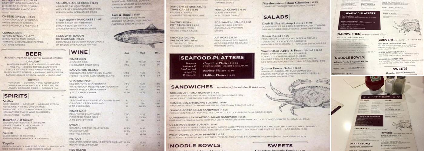 Dungeness Bay Seafood House Menu