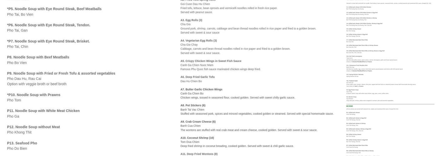 Spring Kitchen - Maple Valley Menu