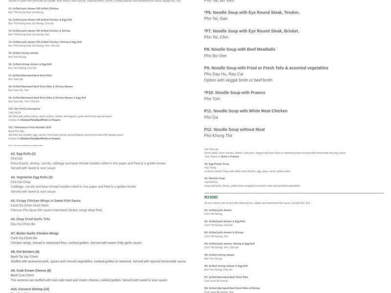 Spring Kitchen - Maple Valley Menu