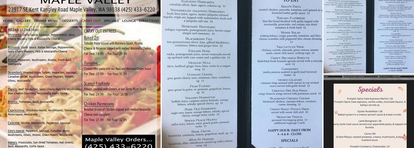 Gino's Bistro Maple Valley Menu