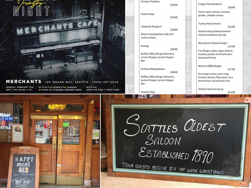 Merchant's Cafe and Saloon Menu