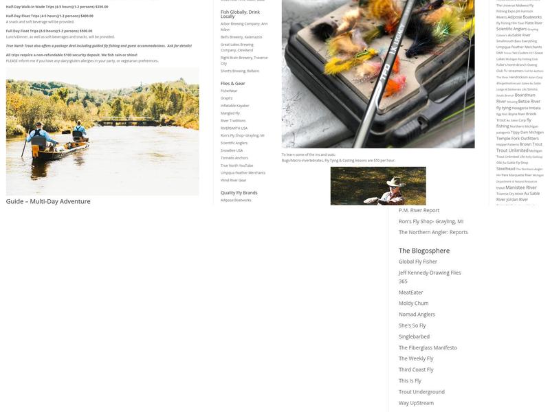 True North Trout Menu