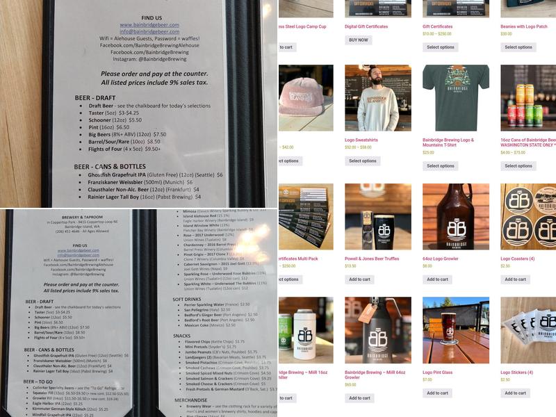 Bainbridge Brewing Menu