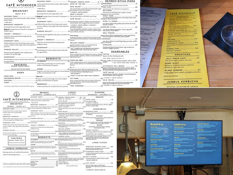 Café Hitchcock Menu