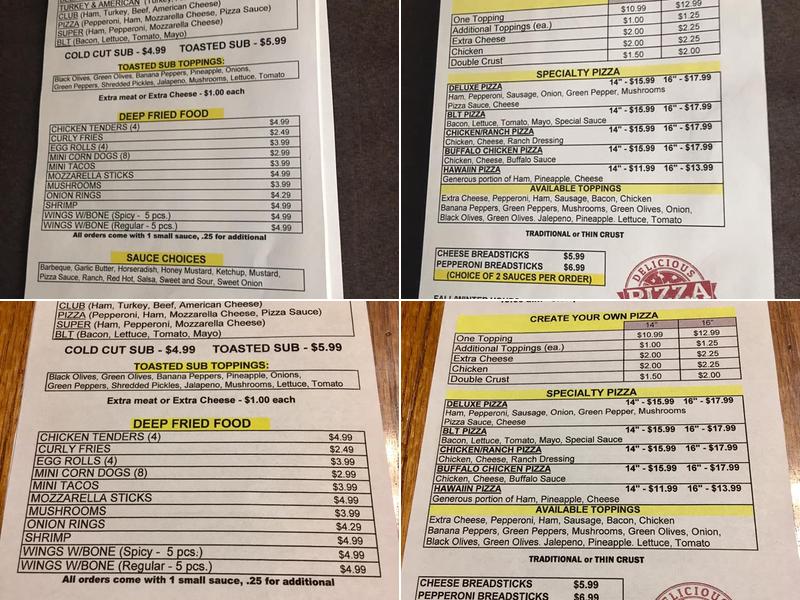 Forest Trail EZ Mart Menu