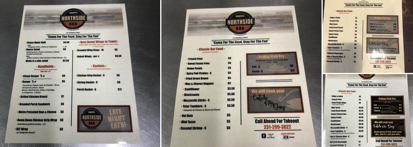 Chopo’s Northside Bar Menu