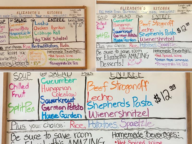 Budapest Bistro Menu