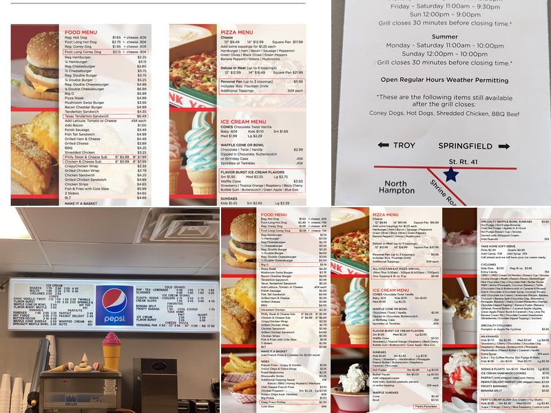 Fent's Dairy Corner Menu