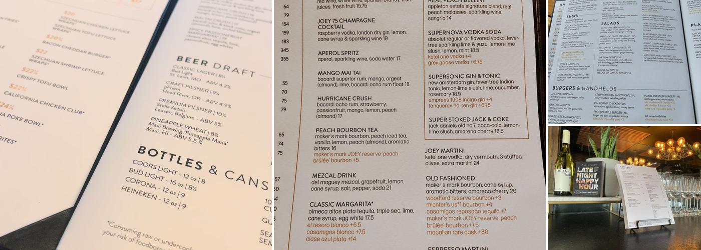 JOEY Southcenter Menu